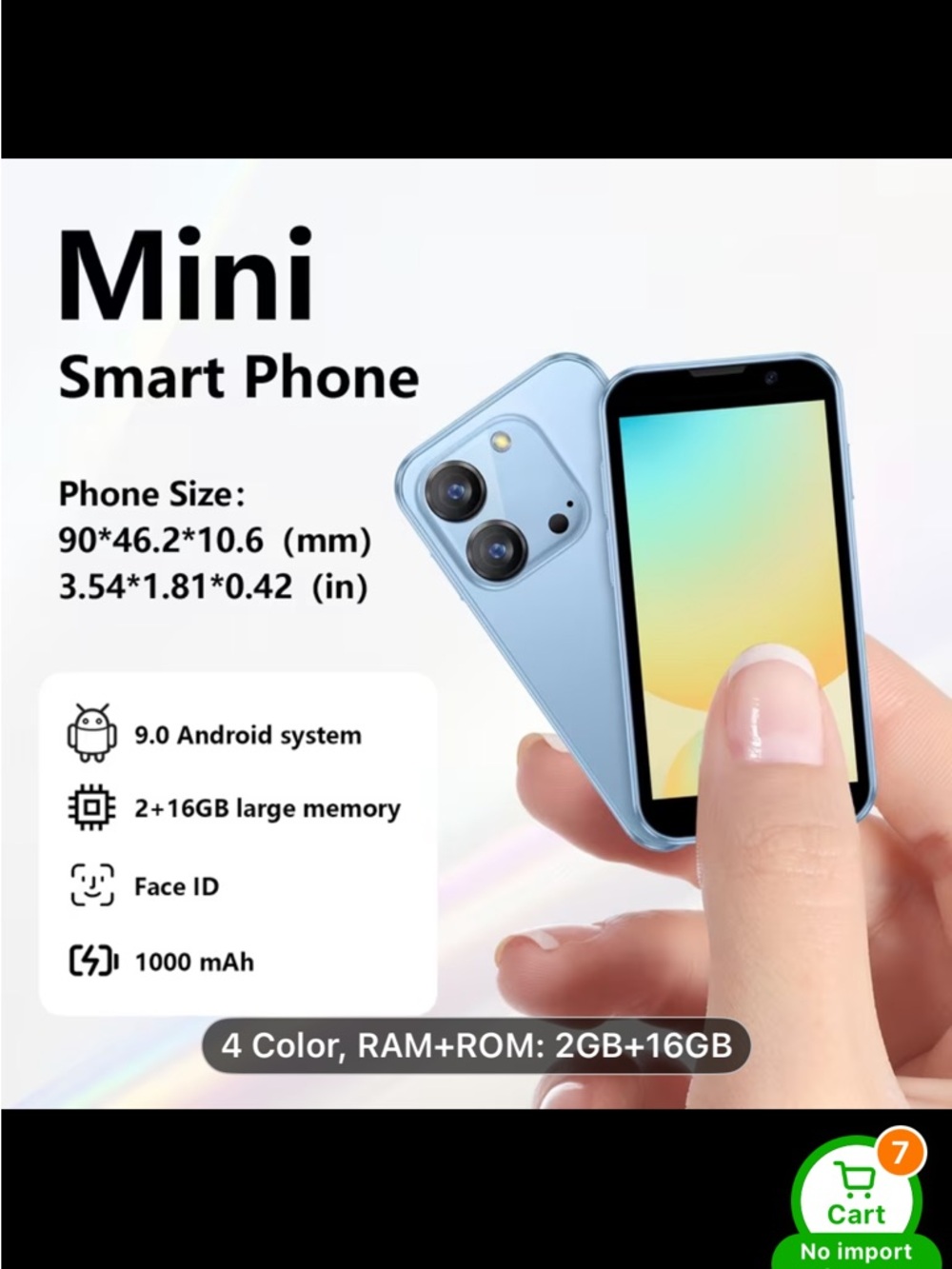 MINI Purple Smartphone with Clear Protective Case - Unbranded Compact Mobile